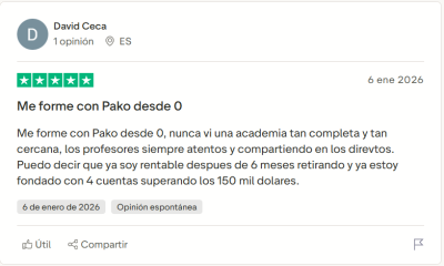 Opiniones sobree Élite del Trading y Pako Thawani en la plataforma Trustpilot